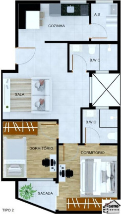 Imagem Apartamento com 2 Quartos à Venda, 56 m² em Jardim Nordeste - São Paulo