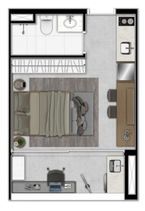 Imagem Studio com 1 Quarto à Venda, 25 m² em Vila Clementino - São Paulo