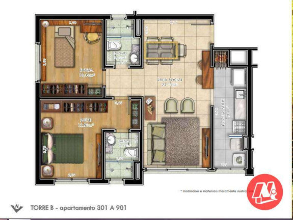 Imagem Apartamento com 2 Quartos à Venda, 82 m² em Passo D'areia - Porto Alegre