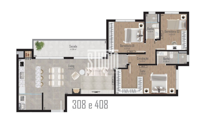 Imagem Apartamento com 3 Quartos à Venda, 131 m² em Centro - Carlos Barbosa Imagem Apartamento com 3 Quartos à Venda, 131 m² em Centro - Carlos Barbosa