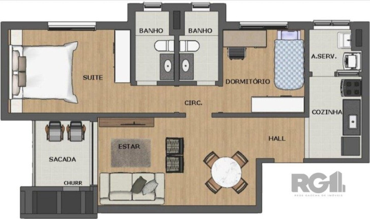Imagem Apartamento com 2 Quartos à Venda, 66 m² em Menino Deus - Porto Alegre