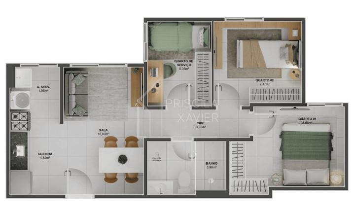 Imagem Apartamento com 2 Quartos à Venda, 42 m² em Aribiri - Vila Velha Imagem Apartamento com 2 Quartos à Venda, 42 m² em Aribiri - Vila Velha