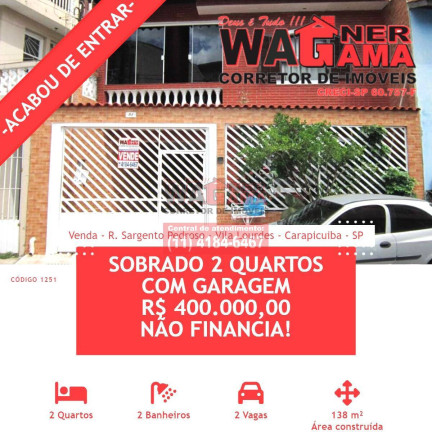 Sobrado com 2 Quartos à Venda, 138 m² em Vila Lourdes - Carapicuíba