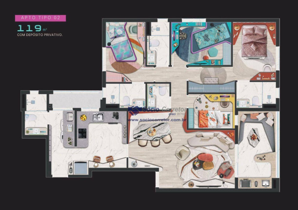 Imagem Apartamento com 3 Quartos à Venda, 95 m² em Centro - Guarulhos