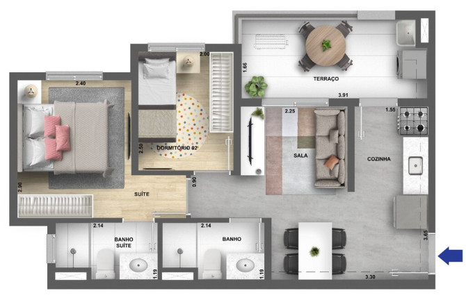Imagem Imóvel com 2 Quartos à Venda, 40 m² em água Branca - São Paulo
