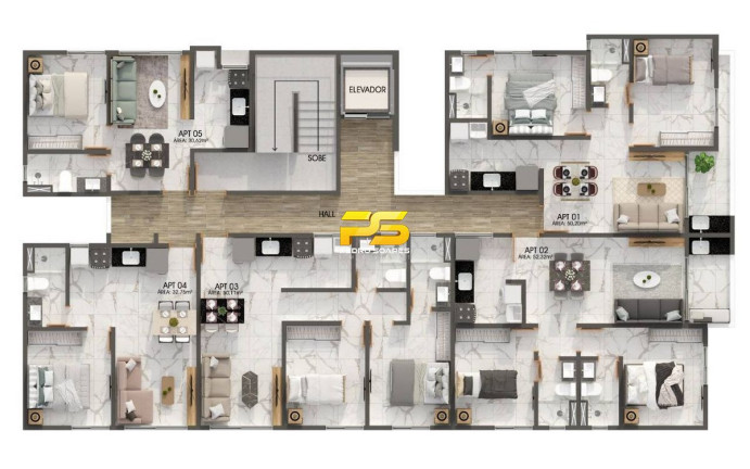 Imagem Apartamento com 1 Quarto à Venda, 30 m² em Brisamar - João Pessoa
