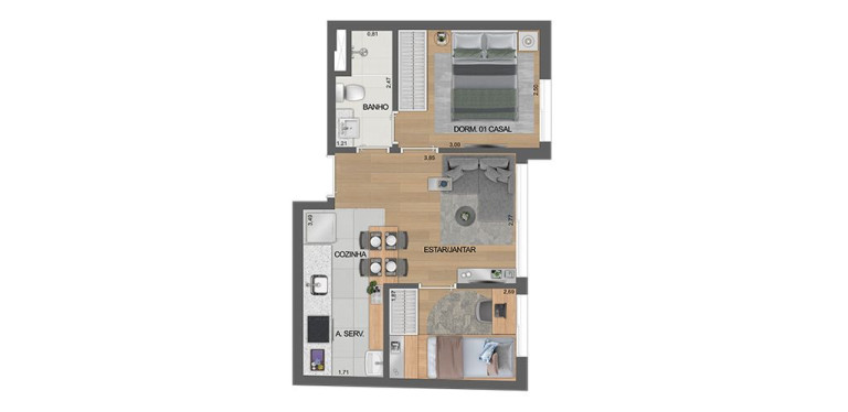 Imagem Apartamento com 2 Quartos à Venda, 33 m² em República - São Paulo Imagem Apartamento com 2 Quartos à Venda, 33 m² em República - São Paulo