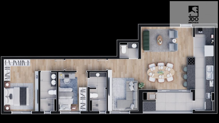 Imagem Apartamento com 3 Quartos à Venda, 93 m² em Boa Vista - Curitiba