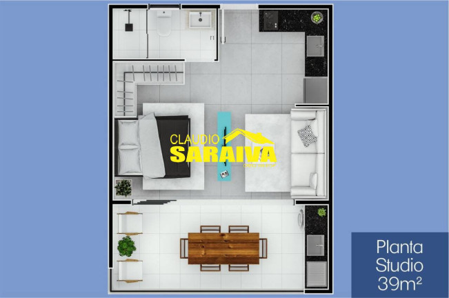 Imagem Apartamento com 1 Quarto à Venda, 39 m² em Praia Das Palmeiras - Caraguatatuba