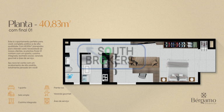 Imagem Apartamento com 2 Quartos à Venda, 30 m² em Tingui - Curitiba Imagem Apartamento com 2 Quartos à Venda, 30 m² em Tingui - Curitiba