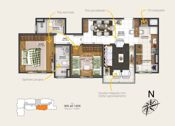 Imagem Apartamento com 2 Quartos à Venda, 74 m² em Nossa Senhora Das Dores - Santa Maria