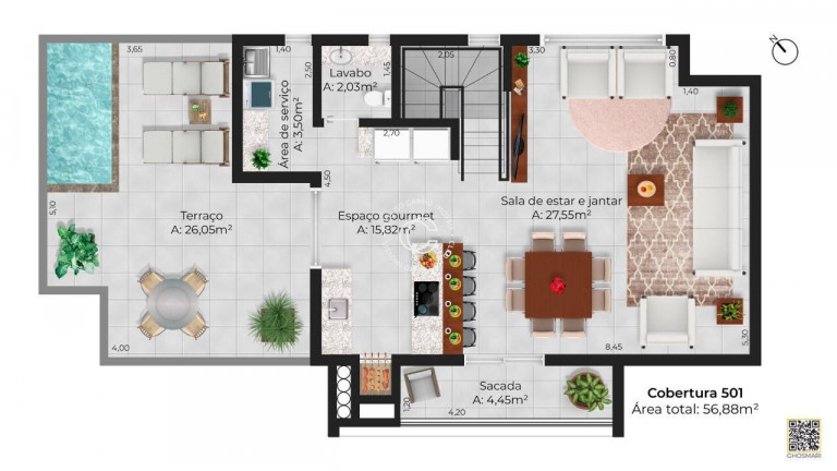 Imagem Cobertura com 3 Quartos à Venda, 139 m² em Duque De Caxias - Santa Maria