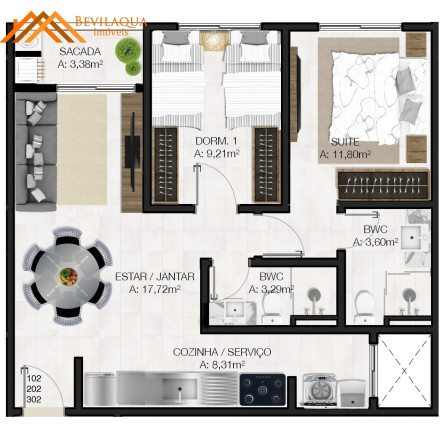 Imagem Apartamento com 1 Quarto à Venda, 62 m² em Praia Da Vila - Imbituba