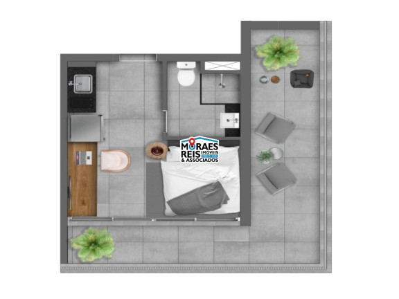 Apartamento com 1 Quarto à Venda, 25 m² em Brooklin - São Paulo