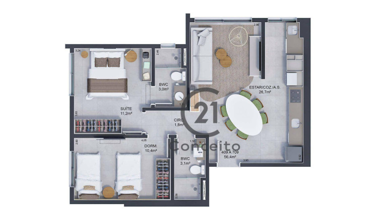 Imagem Apartamento com 2 Quartos à Venda, 66 m² em Estreito - Florianópolis Imagem Apartamento com 2 Quartos à Venda, 66 m² em Estreito - Florianópolis