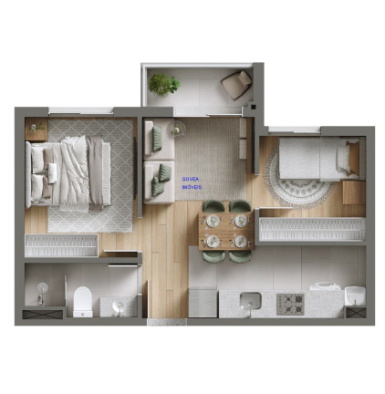 Imagem Apartamento com 2 Quartos à Venda, 27 m² em Novo Mundo - Curitiba