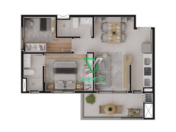 Imagem Apartamento com 1 Quarto à Venda, 22 m² em Alto Da Glória - Curitiba
