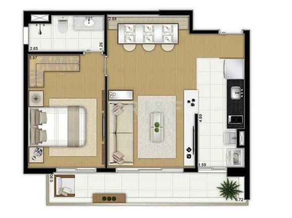 Imagem Apartamento com 1 Quarto à Venda, 50 m² em Santo Amaro - São Paulo Imagem Apartamento com 1 Quarto à Venda, 50 m² em Santo Amaro - São Paulo