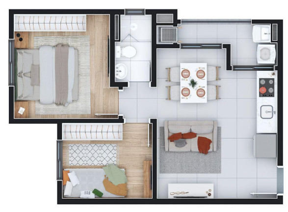 Imagem Apartamento com 2 Quartos à Venda, 46 m² em Vargem Grande - Pinhais