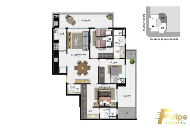 Imagem Imóvel com 3 Quartos à Venda, 100 m² em Bento Ferreira - Vitória