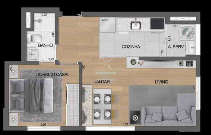 Imagem Apartamento com 2 Quartos à Venda, 39 m² em Moema - São Paulo