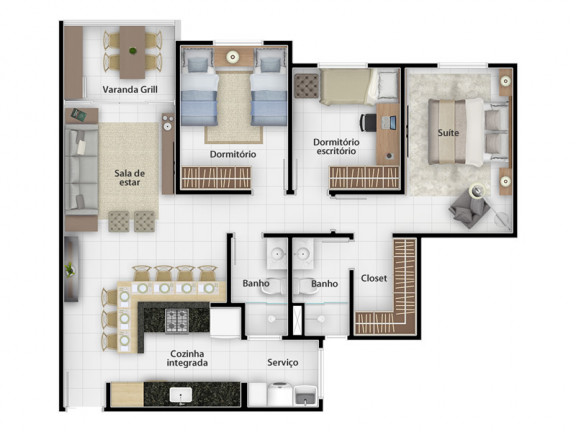Imagem Apartamento com 2 Quartos à Venda, 75 m² em Altos Do Morumbi - Vinhedo
