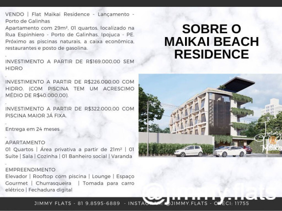 Imagem Apartamento com 1 Quarto à Venda, 20 m² em Centro, Porto De Galinhas - Ipojuca