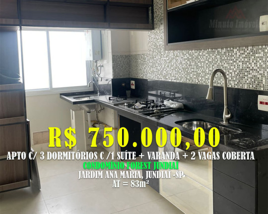 Apartamento com 2 Quartos à Venda, 83 m² em Jardim Ana Maria - Jundiaí