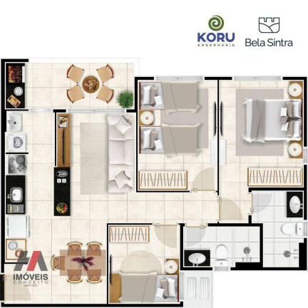 Imagem Apartamento com 2 Quartos à Venda, 58 m² em Coité - Eusébio Imagem Apartamento com 2 Quartos à Venda, 58 m² em Coité - Eusébio