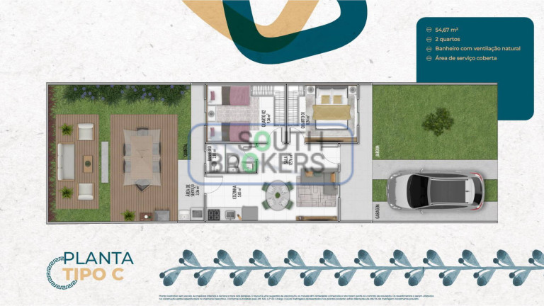 Imagem Casa de Condomínio com 2 Quartos à Venda, 51 m² em Campo Largo Da Roseira - São José Dos Pinhais