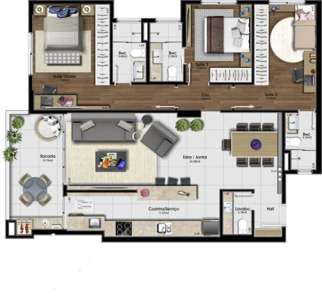 Imagem Apartamento com 3 Quartos à Venda, 126 m² em Estreito - Florianópolis Imagem Apartamento com 3 Quartos à Venda, 126 m² em Estreito - Florianópolis