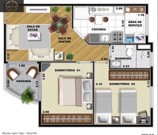 Imagem Apartamento com 2 Quartos à Venda, 56 m² em Centro - São Bernardo Do Campo