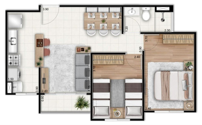 Imagem Imóvel com 2 Quartos à Venda, 51 m² em Taquara - Rio De Janeiro Imagem Imóvel com 2 Quartos à Venda, 51 m² em Taquara - Rio De Janeiro