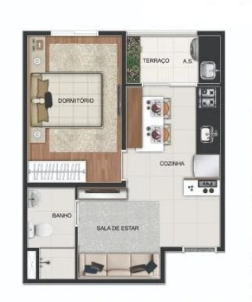 Imagem Apartamento com 1 Quarto à Venda, 32 m² em Sacomã - São Paulo