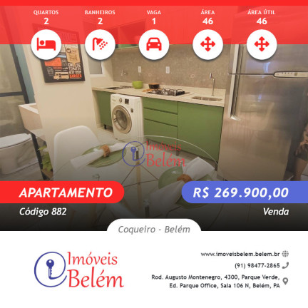 Imagem Apartamento com 2 Quartos à Venda, 46 m² em Coqueiro - Belém Imagem Apartamento com 2 Quartos à Venda, 46 m² em Coqueiro - Belém