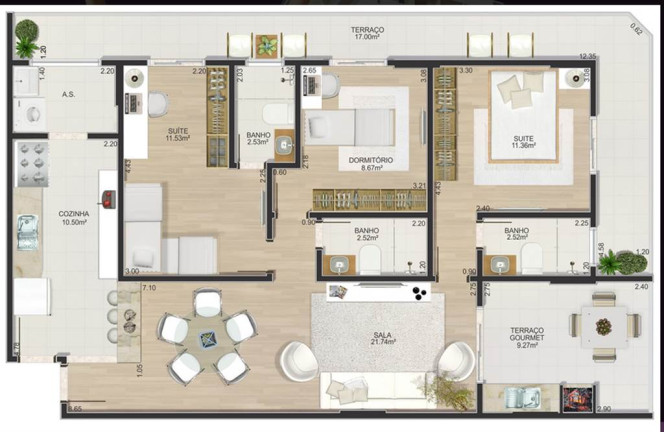 Imagem Apartamento com 3 Quartos à Venda, 115 m² em Boqueirão - Praia Grande