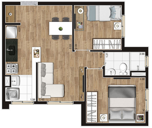 Imagem Apartamento com 2 Quartos à Venda, 41 m² em Parque Arariba - São Paulo