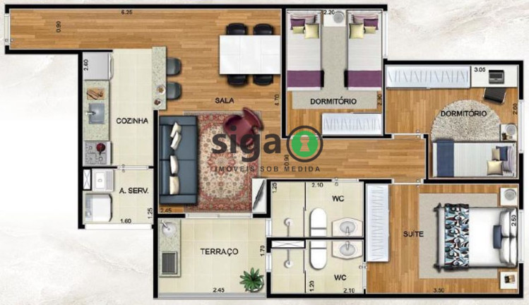 Imagem Apartamento com 3 Quartos à Venda, 64 m² em Sacomã - São Paulo