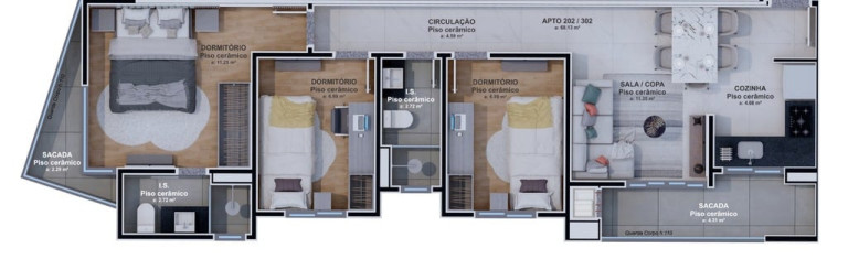 Imagem Apartamento com 2 Quartos à Venda, 57 m² em Hauer - Curitiba Imagem Apartamento com 2 Quartos à Venda, 57 m² em Hauer - Curitiba