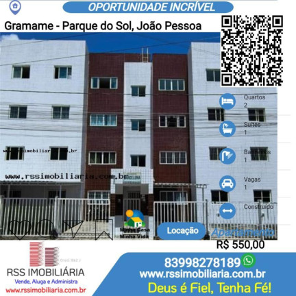 Imagem Apartamento com 2 Quartos para Alugar, 50 m² em Gramame - Parque Do Sol - João Pessoa