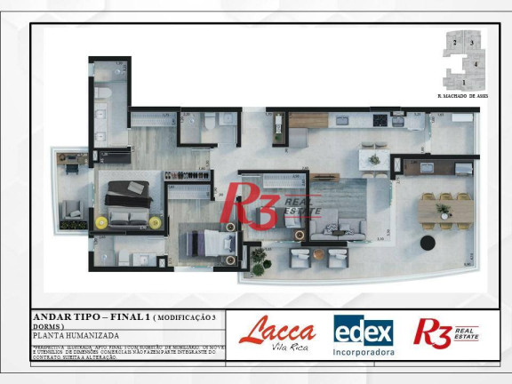 Imagem Apartamento com 2 Quartos à Venda, 65 m² em Vila Rica - Santos