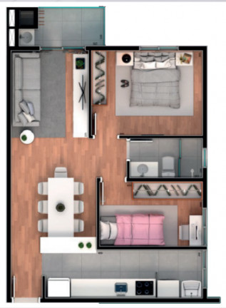 Imagem Apartamento com 2 Quartos à Venda, 64 m² em Santa Cândida - Curitiba