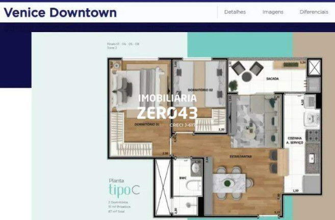 Imagem Apartamento com 2 Quartos à Venda, 51 m² em Centro - Londrina Imagem Apartamento com 2 Quartos à Venda, 51 m² em Centro - Londrina