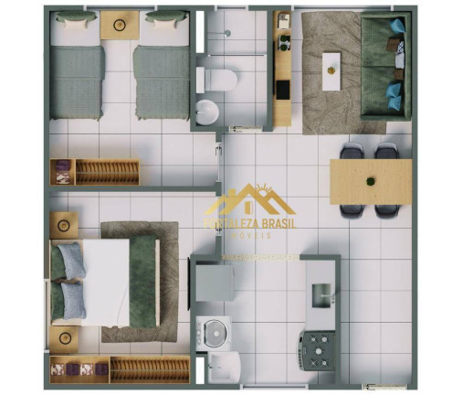 Imagem Imóvel com 2 Quartos à Venda, 44 m² em Itambé - Caucaia