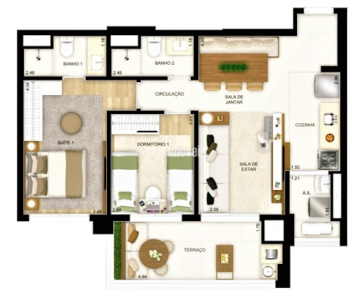 Imagem Apartamento com 2 Quartos à Venda, 69 m² em Jardim Das Acacias - São Paulo