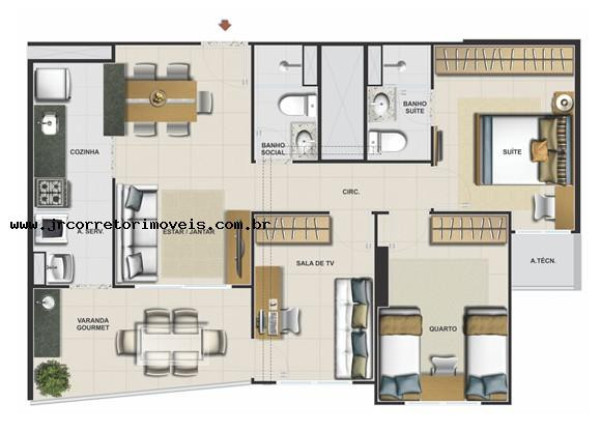 Imagem Apartamento com 3 Quartos à Venda, 98 m² em Praia Itaparica - Vila Velha Imagem Apartamento com 3 Quartos à Venda, 98 m² em Praia Itaparica - Vila Velha