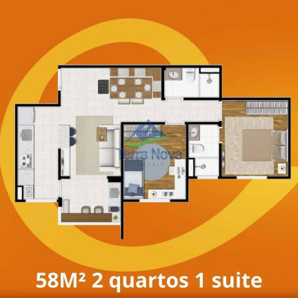 Apartamento com 2 Quartos à Venda, 58 m² em Jardim Tereza Cristina - Jundiaí