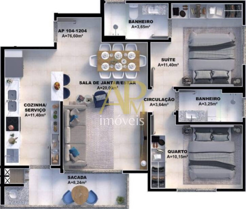 Imagem Apartamento com 3 Quartos à Venda, 87 m² em Pedra Branca - Palhoça Imagem Apartamento com 3 Quartos à Venda, 87 m² em Pedra Branca - Palhoça