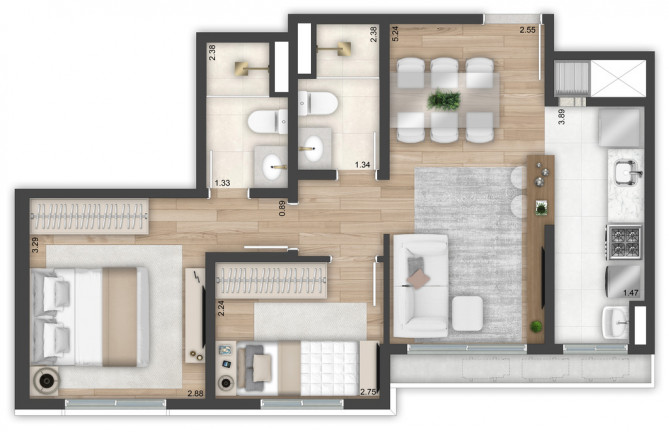 Imagem Apartamento com 3 Quartos à Venda, 67 m² em São João - Porto Alegre