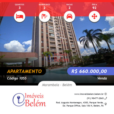 Imagem Apartamento com 3 Quartos à Venda, 92 m² em Marambaia - Belém Imagem Apartamento com 3 Quartos à Venda, 92 m² em Marambaia - Belém